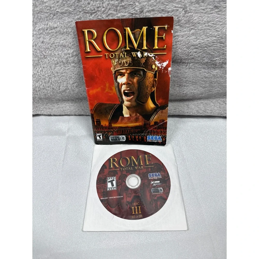Sega Rome Total War PC Game Red Strategy 3-Disc Set With Manual